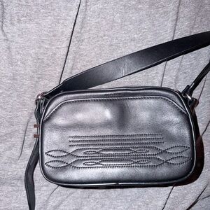 All Saints Metallic Silver Leather Bag